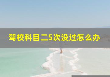 驾校科目二5次没过怎么办