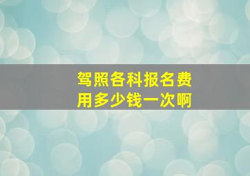 驾照各科报名费用多少钱一次啊