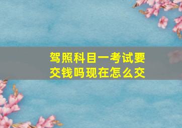 驾照科目一考试要交钱吗现在怎么交