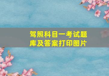 驾照科目一考试题库及答案打印图片