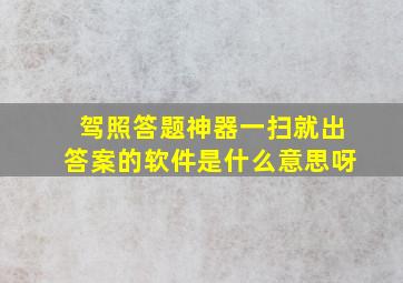 驾照答题神器一扫就出答案的软件是什么意思呀