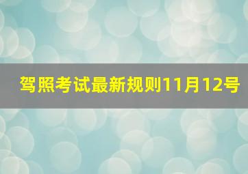 驾照考试最新规则11月12号