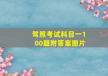 驾照考试科目一100题附答案图片