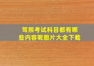 驾照考试科目都有哪些内容呢图片大全下载