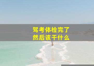 驾考体检完了然后该干什么