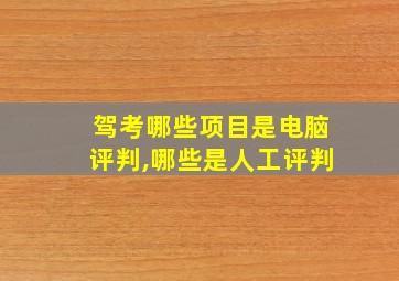 驾考哪些项目是电脑评判,哪些是人工评判