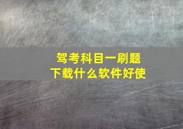 驾考科目一刷题下载什么软件好使