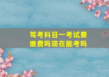 驾考科目一考试要缴费吗现在能考吗