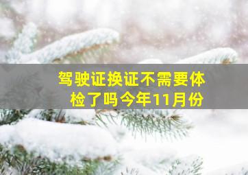 驾驶证换证不需要体检了吗今年11月份