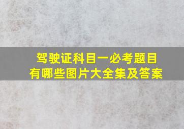 驾驶证科目一必考题目有哪些图片大全集及答案