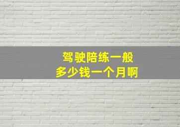 驾驶陪练一般多少钱一个月啊