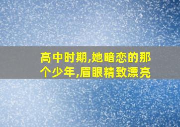 高中时期,她暗恋的那个少年,眉眼精致漂亮