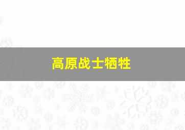 高原战士牺牲