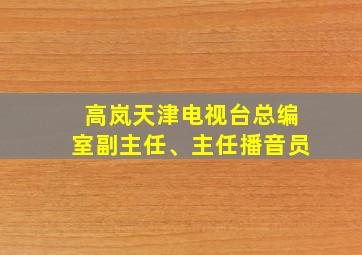 高岚天津电视台总编室副主任、主任播音员