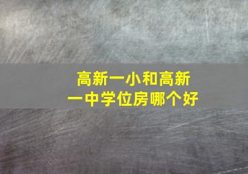 高新一小和高新一中学位房哪个好