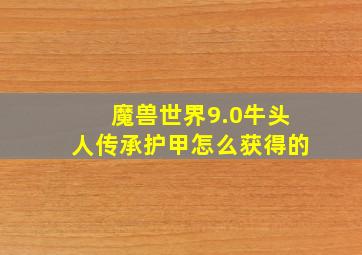 魔兽世界9.0牛头人传承护甲怎么获得的