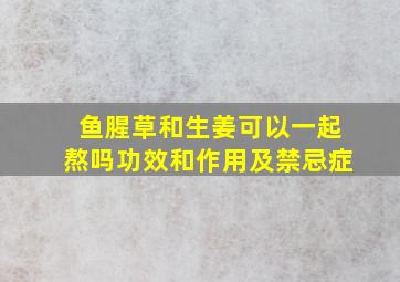 鱼腥草和生姜可以一起熬吗功效和作用及禁忌症