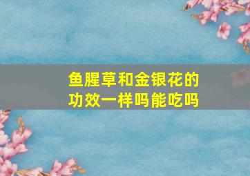 鱼腥草和金银花的功效一样吗能吃吗