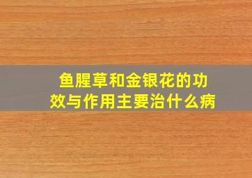 鱼腥草和金银花的功效与作用主要治什么病