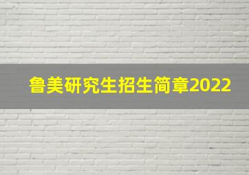 鲁美研究生招生简章2022