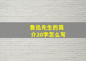 鲁迅先生的简介20字怎么写