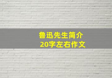 鲁迅先生简介20字左右作文