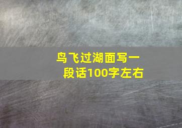 鸟飞过湖面写一段话100字左右