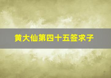 黄大仙第四十五签求子