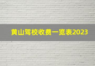 黄山驾校收费一览表2023