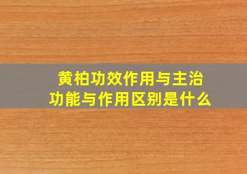 黄柏功效作用与主治功能与作用区别是什么