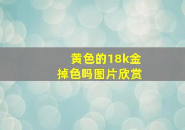 黄色的18k金掉色吗图片欣赏