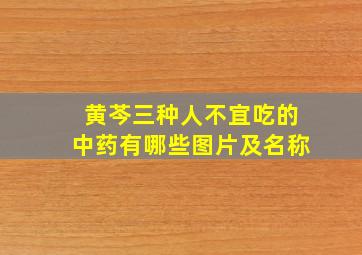 黄芩三种人不宜吃的中药有哪些图片及名称