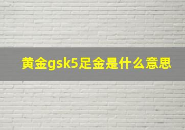 黄金gsk5足金是什么意思