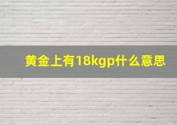 黄金上有18kgp什么意思