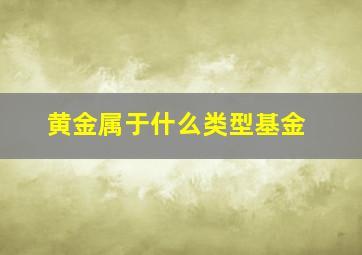 黄金属于什么类型基金