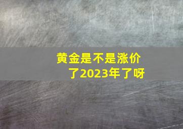 黄金是不是涨价了2023年了呀