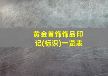 黄金首饰饰品印记(标识)一览表