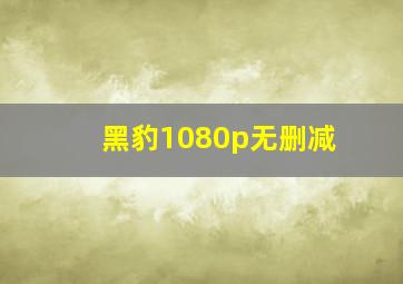 黑豹1080p无删减