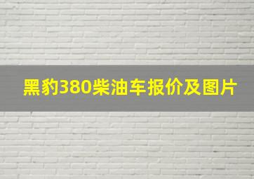 黑豹380柴油车报价及图片