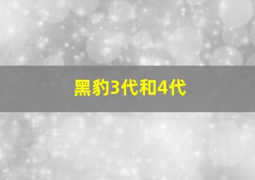 黑豹3代和4代