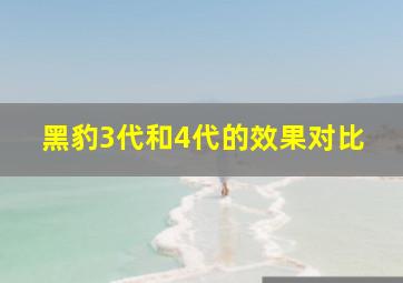 黑豹3代和4代的效果对比