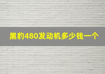 黑豹480发动机多少钱一个