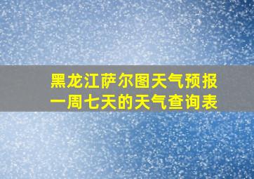 黑龙江萨尔图天气预报一周七天的天气查询表